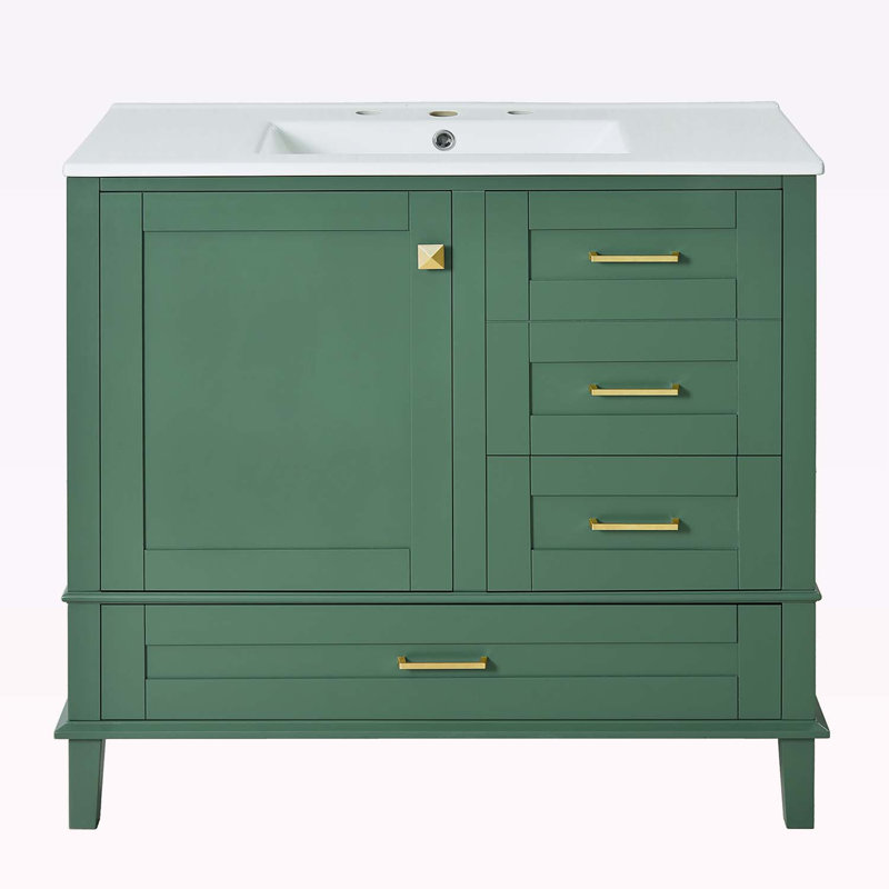Meuble-lavabo 36 po avec lavabo, Vert