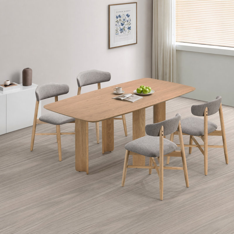 Ensemble de salle à manger rembourré Coral, Walnut, 5 pièces: table, 4 chaises