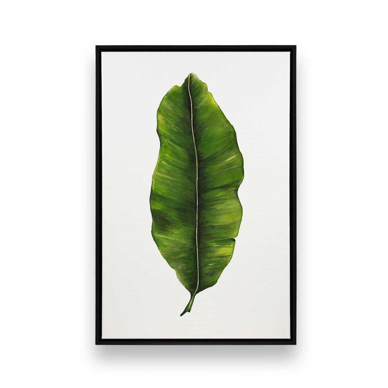 Reproduction d'art «Emerald Leaf Study» par Dollybirds, H 19,25 po x l 13,25 po, Toile avec cadre noir satiné