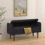 Tabouret de rangement en velours Teddy avec espace de rangement, noir-766683040