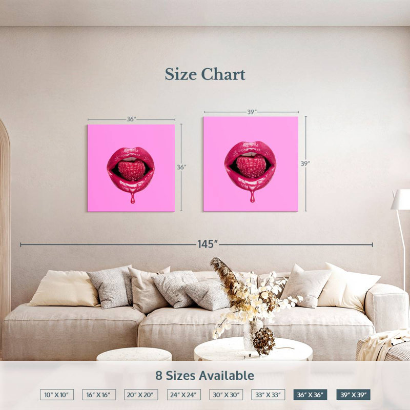 Shuttleworth Raspberry Lips, 36" H x 36" W