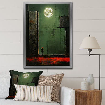 «Full Moon Urban Solitude Retro Minimal I», reproduction sur toile