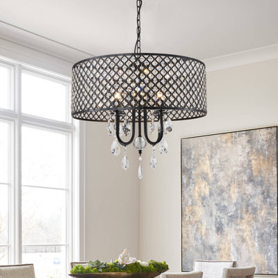 Lustre tambour en cristal 4 lumières Icenhour