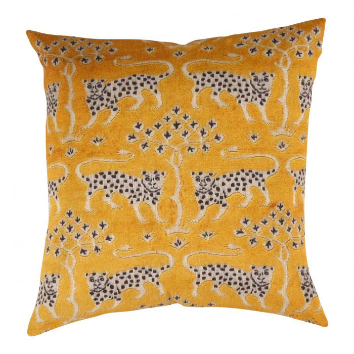 Pasargad Turkish Fine Silk leopard Pillow 16", 16"H x16"W