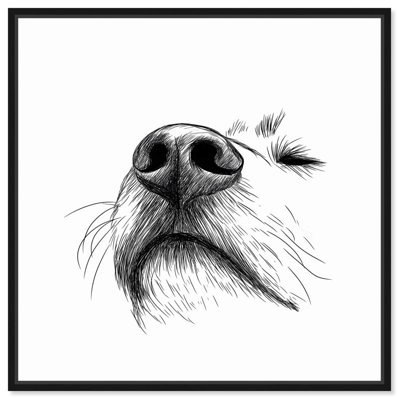 «The Nose Knows» par Art Remedy, H 13 po x l 13 po x P 1,8 po, Cadre flottant noir
