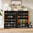 7-Shelf Rustic Tall Shoe Cabinet with Doors & Open Storage