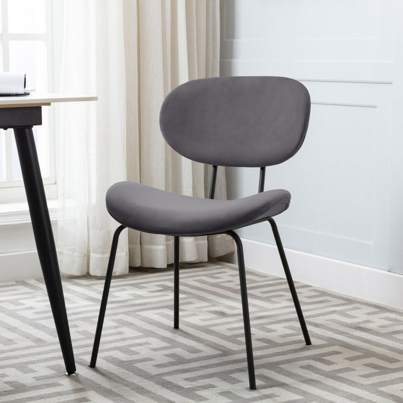 Chaise d'appoint empilable en velours, gris