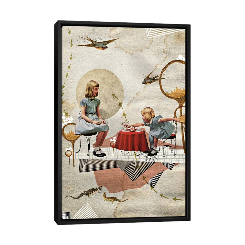 «Tea Time», impression sur toile, H 26 po x l 18 po x P 1,5 po, Pas de tapis, Toile encadrée noire