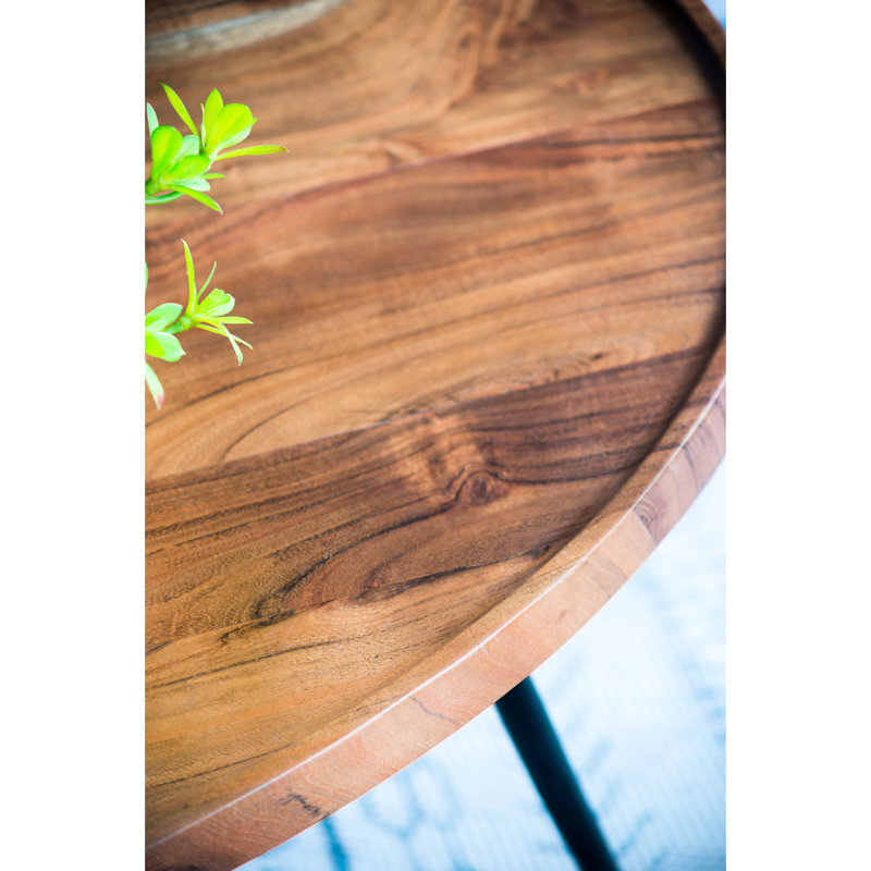 Table basse ovale au fini naturel, 39 x 26 x 16 po, jointure en bois et fer