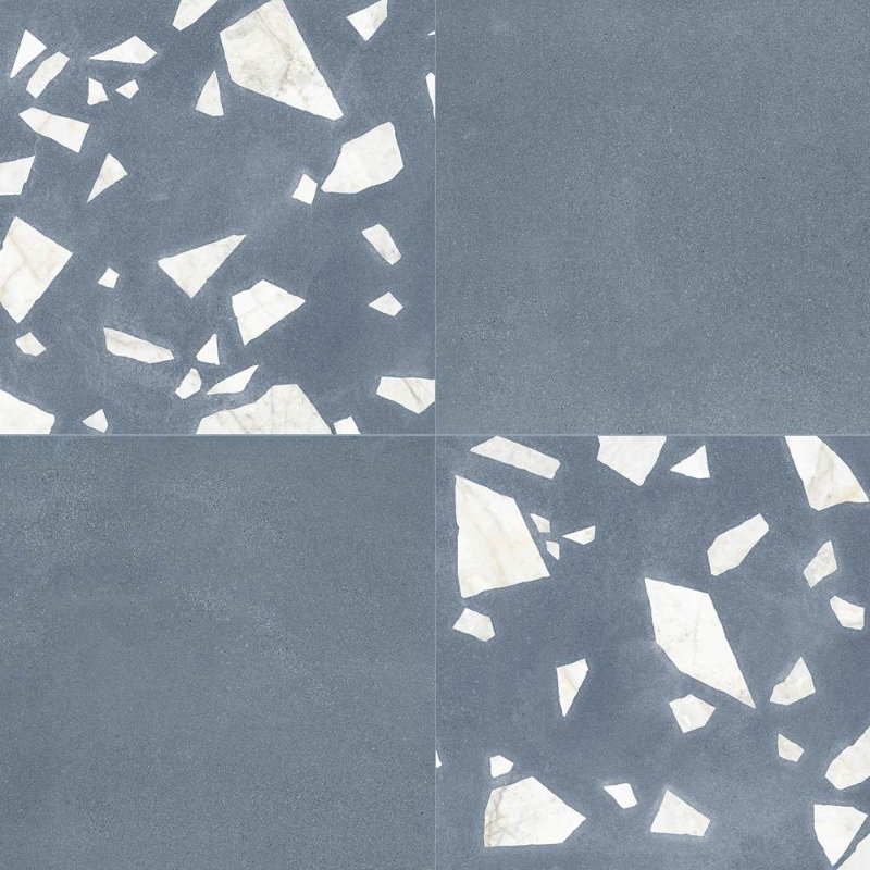 Terrazzo 2.0 Checkerboard 24" x 24" Matte Porcelain Floor and Wall Tile, Checkerboard #17