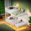 Lits modernes avec rangement, lit simple en métal blanc, peu encombrant