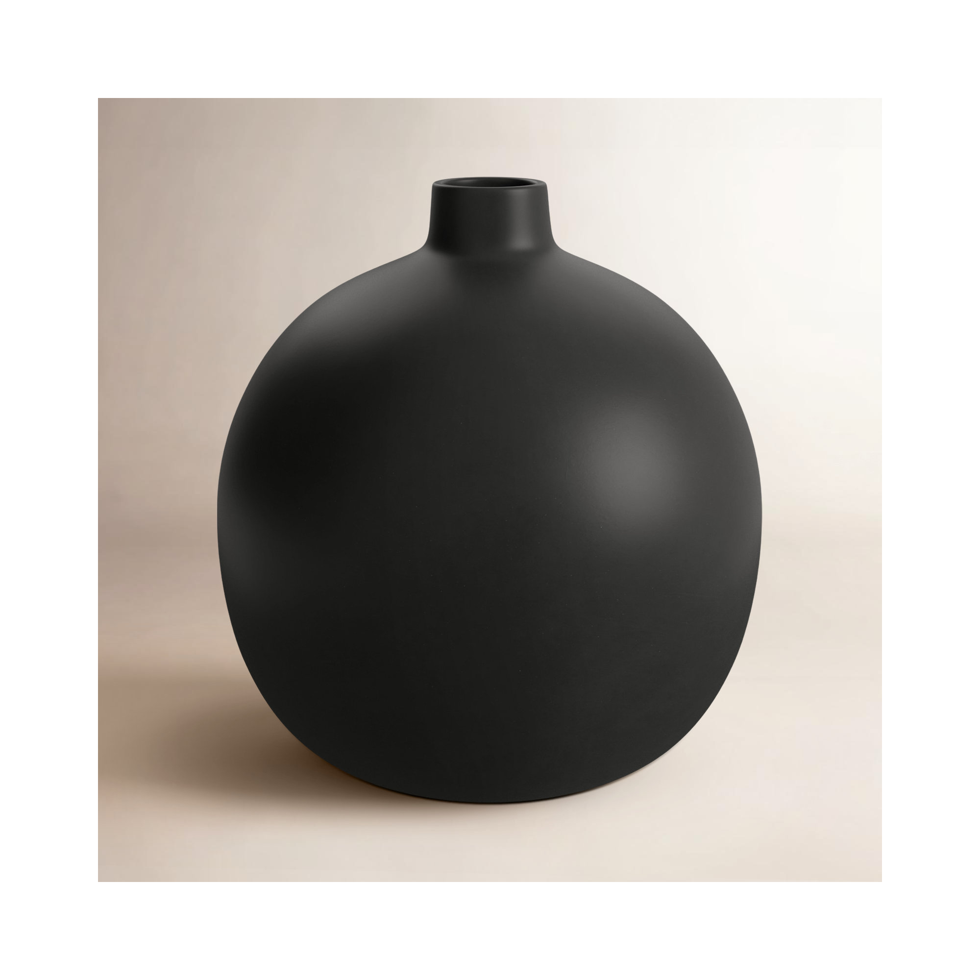 Mable Watertight Ceramic Table Vase , Black