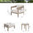 Harmonti Patio Aluminum Conversation Set With Cushions And Ottomans
