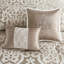Édredon brun clair / très grand 8 pièces - Motif époustouflant, envers en microfibre, lavable à la machine en médaillon de luxe, 2 taies décoratives européennes, jupe de lit-121405793-121405794