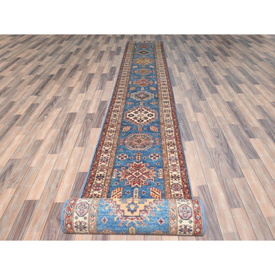 One-of-a-Kind Vitalino Hand-Knotted Runner 2'6" X 33'6" Area Rug in Blue