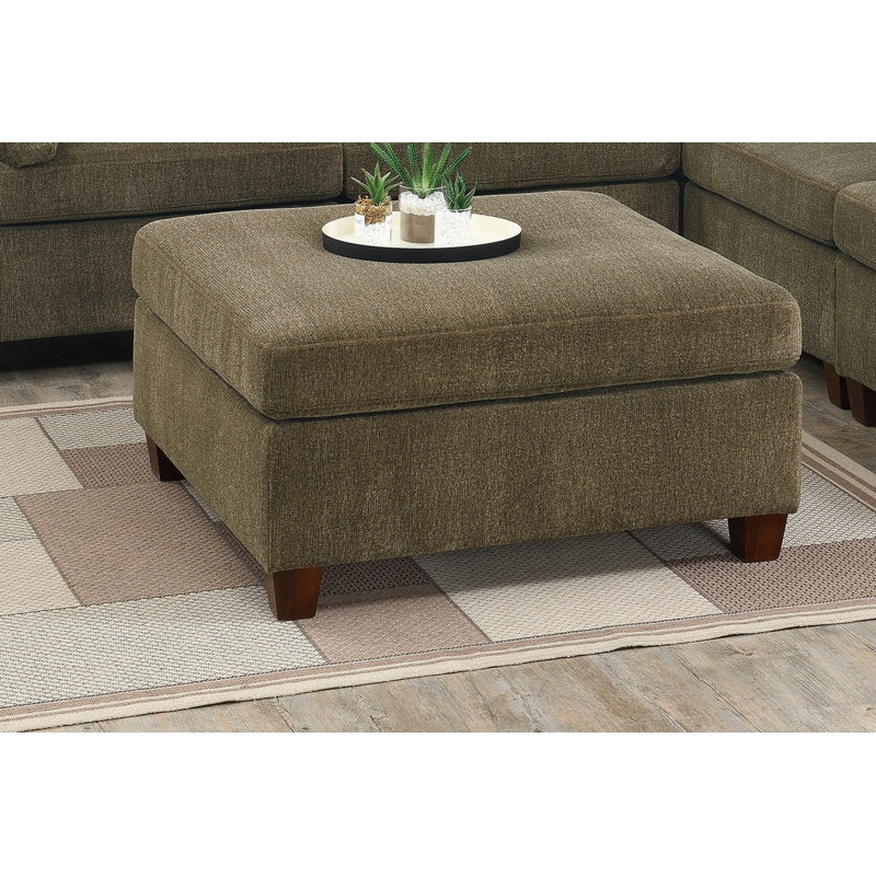 Banc rembourré en chenille Chirles, Brun clair