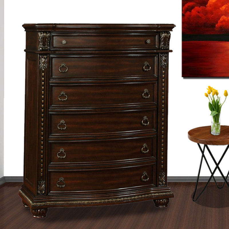 Abshire 44.5'' W 6 - Drawer Dresser, Espresso