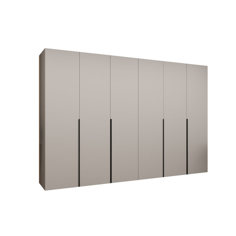 Manufactured Wood Wardrobe, cashmere + handles: black