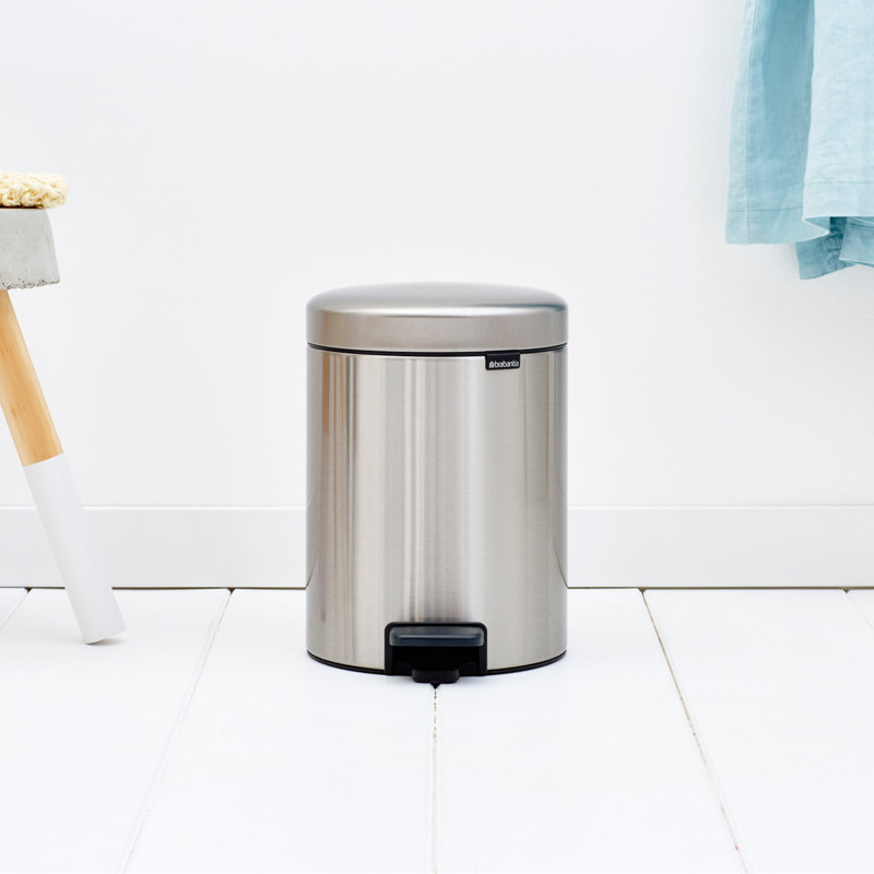 Brabantia NewIcon 5L Soft Closing Pedal Bin, Matt Steel (Fingerprint Proof)