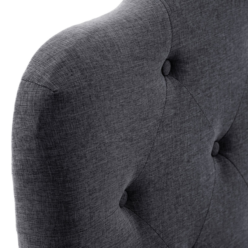 Tête de lit tapissier, California King, Dark Grey, Linen