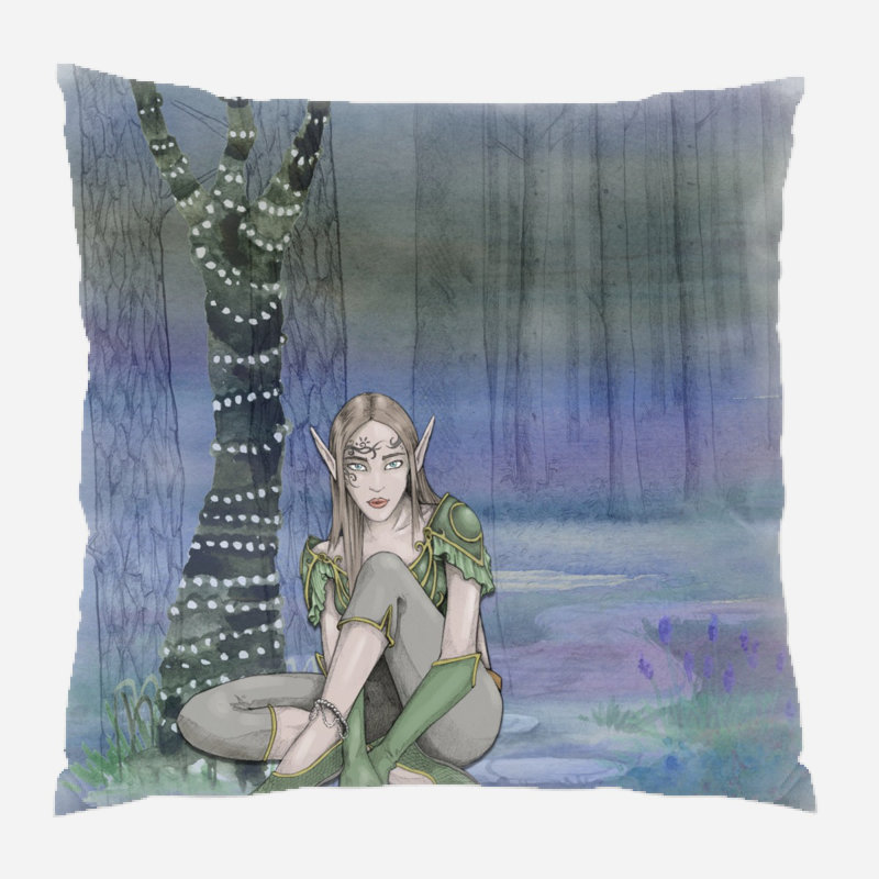 Housse et insert de coussin d'extérieur carré Yelton Fantasy, Intérieur, Microsuède