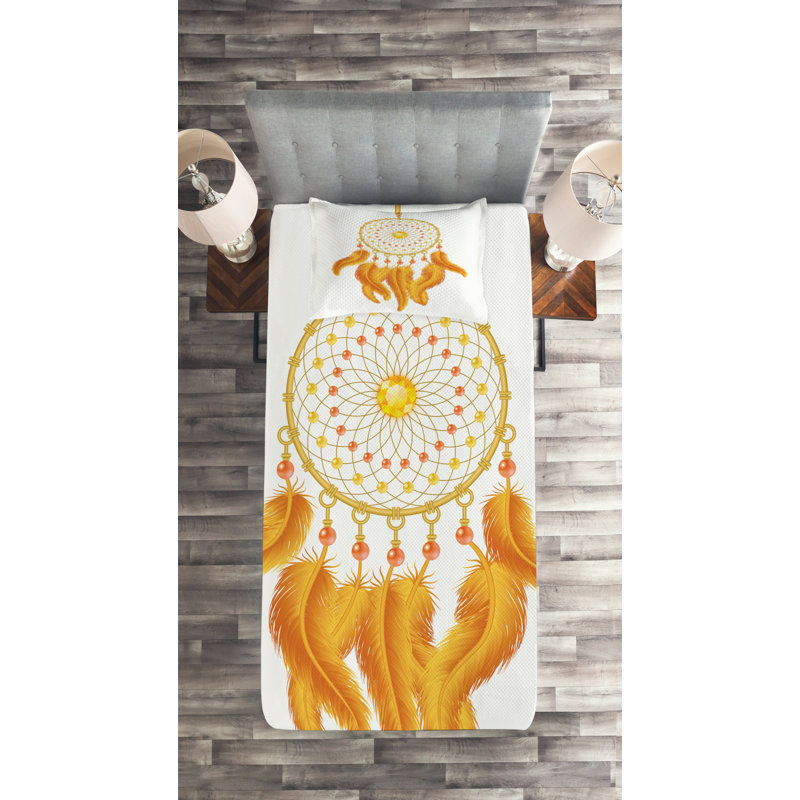 Rustic Polyester Coverlet, Twin Bedspread + 1 Sham