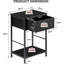 Houten 40cm W Iron Bedside Table
