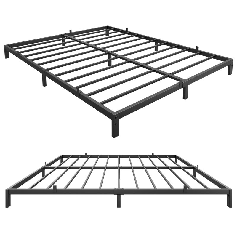 Structure de lit double 6 po facile à assembler Facile à économiser et sans bruit pour un salon ou une chambre d'amis