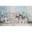 Cadre de lit plateforme simple en bois pour enfants avec clôture de garde-corps, tablettes de rangement latérales et étagère à livres, lit de plancher compact, blanc et blanc-133696155-133696158