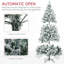 Arbre de Noël artificiel pré-éclairé avec 607 branches enneigées, base en acier-326358108
