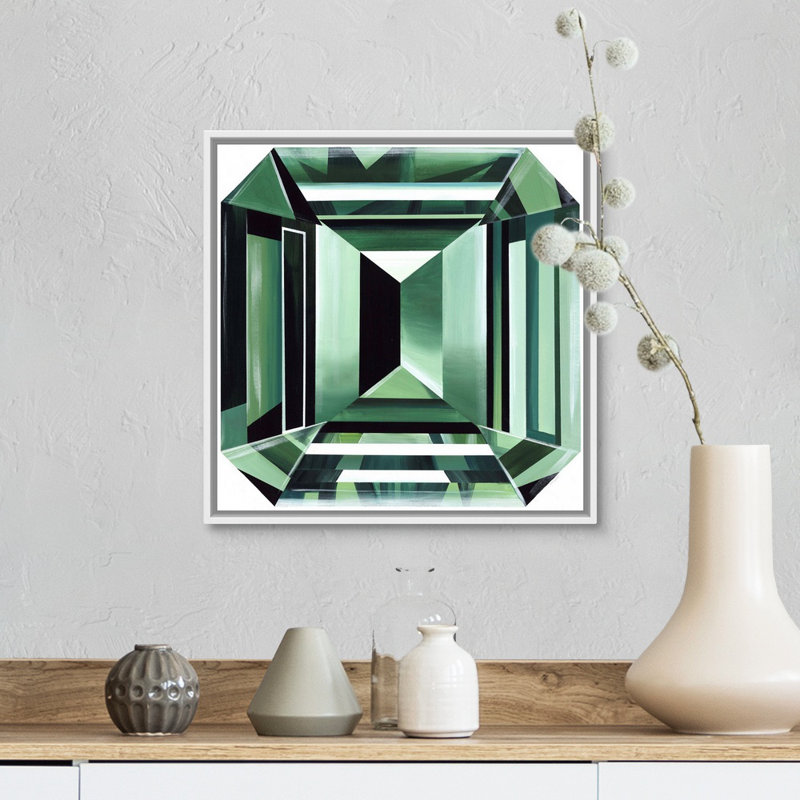 Royal Jewels IV - Impression sur toile, H 14 po x l 14 po x P 1,75 po, Cadre flottant blanc