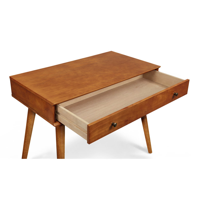 Bureau d'écriture en bois massif Ashlie, Castanho