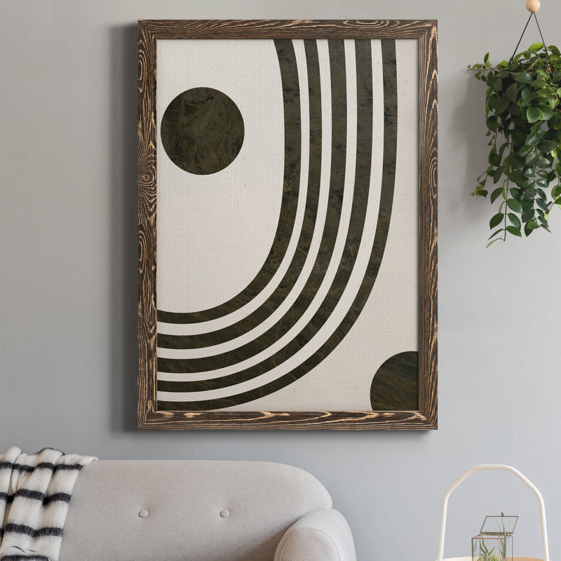 «Tubular Abstract I», peinture sur toile encadrée, Noyer, H 31,5 po x l 23,5 po x P 1,5 po