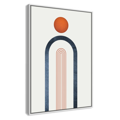 Maguire "Minimalist Midcentury Orange Navy I" Print