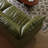 86.61" Green Genuine Leather Modular Sofa cushion couch
