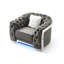 Fauteuil d'appoint gris sophistiqué