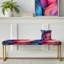 Banc abstrait tapissier doré-135459097