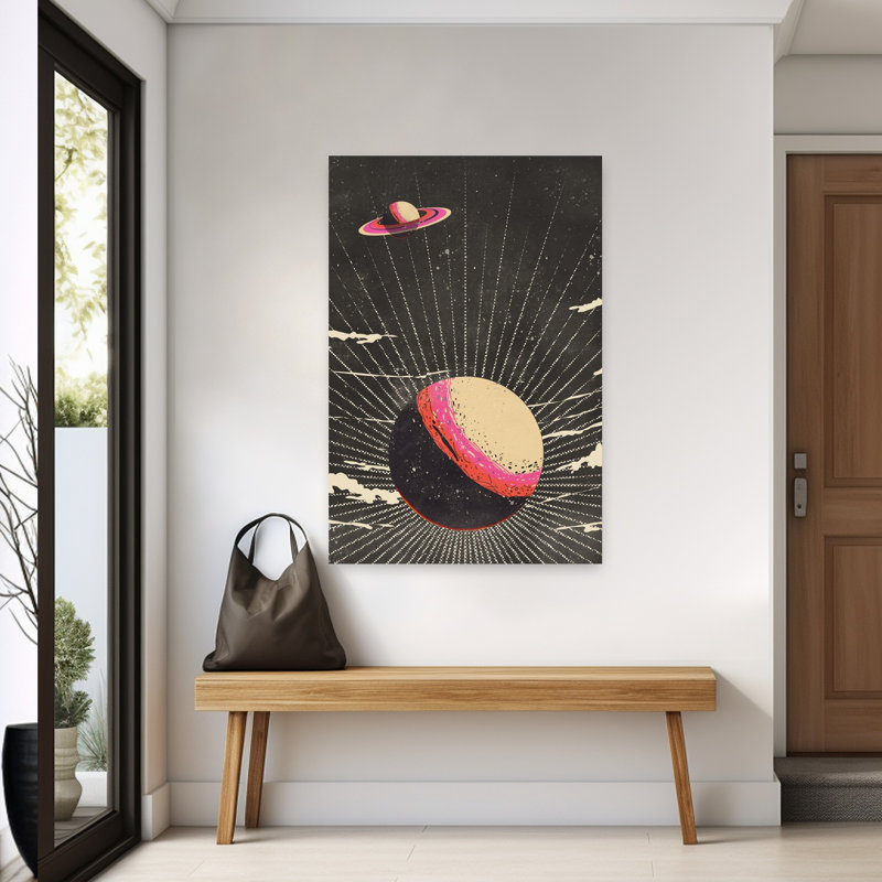 Art mural rétro rétro sur toile, 60" H x 40" W