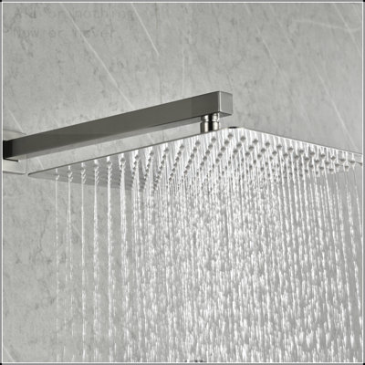 12" Wall Mount Rainfall Square Shower Head