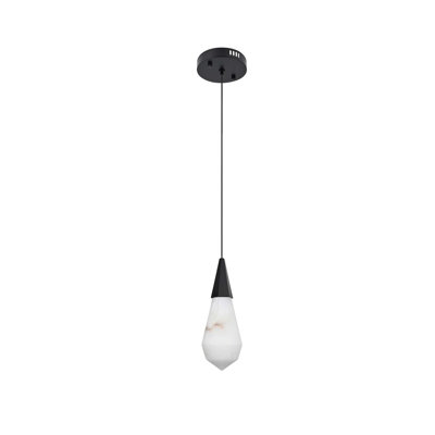 Amora 5 inch Alabaster Pendant in Black