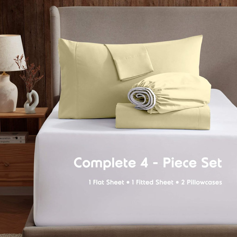 Ensemble de draps ultra doux et respirant Hotel Collection, Jaune, Système d'enceinte très grand