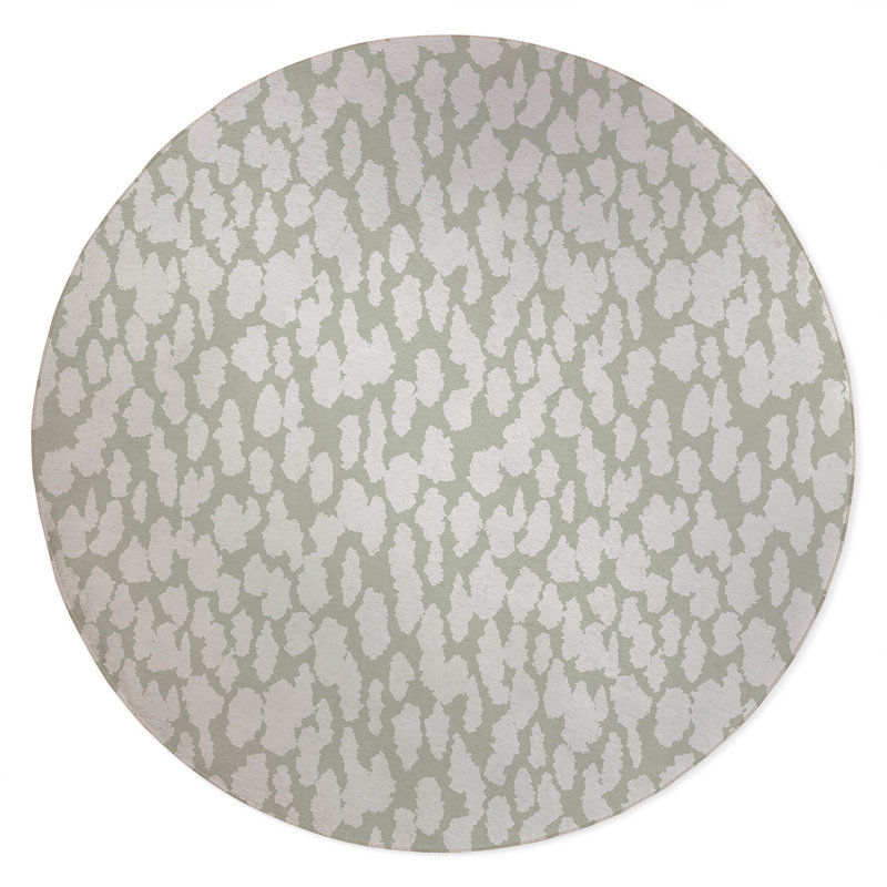 Animal Splat Non-Slip Outdoor Rug, Round 5'