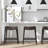 Upholstered Counter Stool with Solid Wood Frame-1663469146