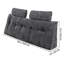 Headboard Pillow, Wedge Headboard Pillow with 2 Side Pockets and 2 Headrests, Bed Wedge Pillow with Washable Flannel Cloth, for Reading, Gaming, Resting, Working in Bed, Grey-174537214