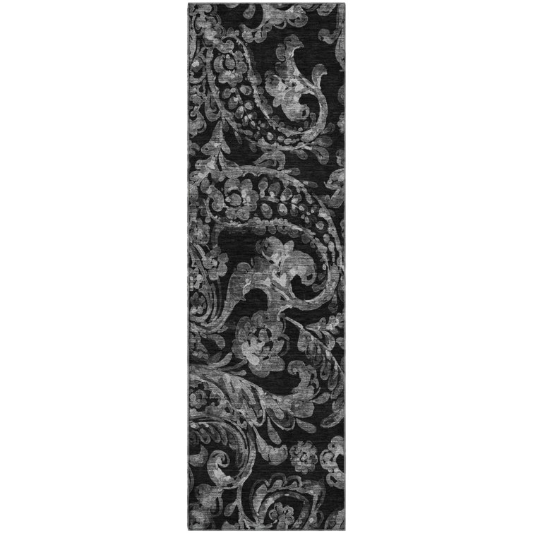Premium Machine Washable Prisco Black Rug