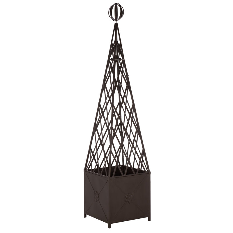 Caledonia Trellis Planter, Brown