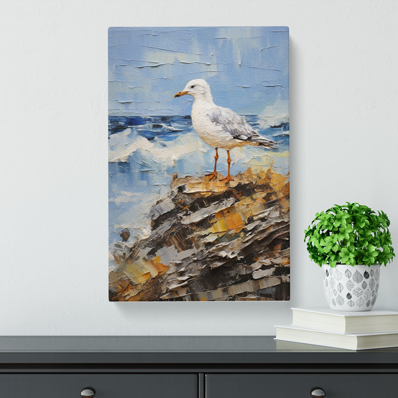 Seagull Impressionism No.2 - Print, 50cm H x 35cm W x 3cm D