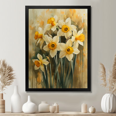 Yellow White Delicate Petals Daffodils - Daffodils Wall Art