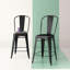 Tabouret de comptoir en métal patiné pour l'intérieur / extérieur de 24 po de hauteur Angelean - noir-573714418-620777401