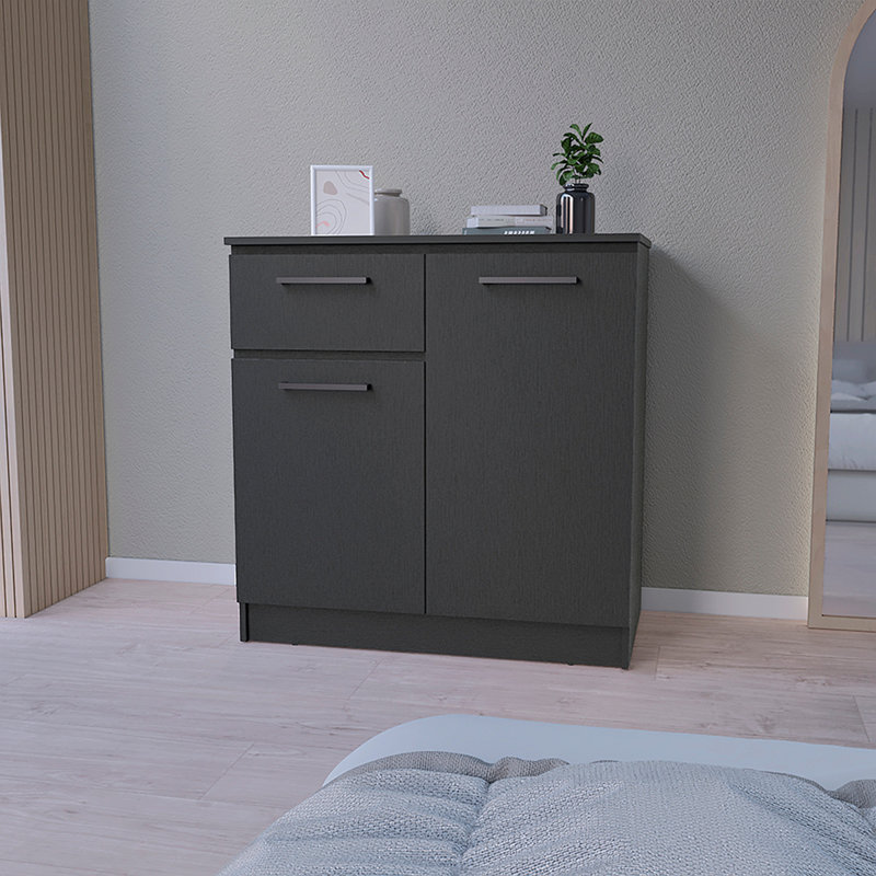 Commode Carlin, chambre à coucher, noir, Noir